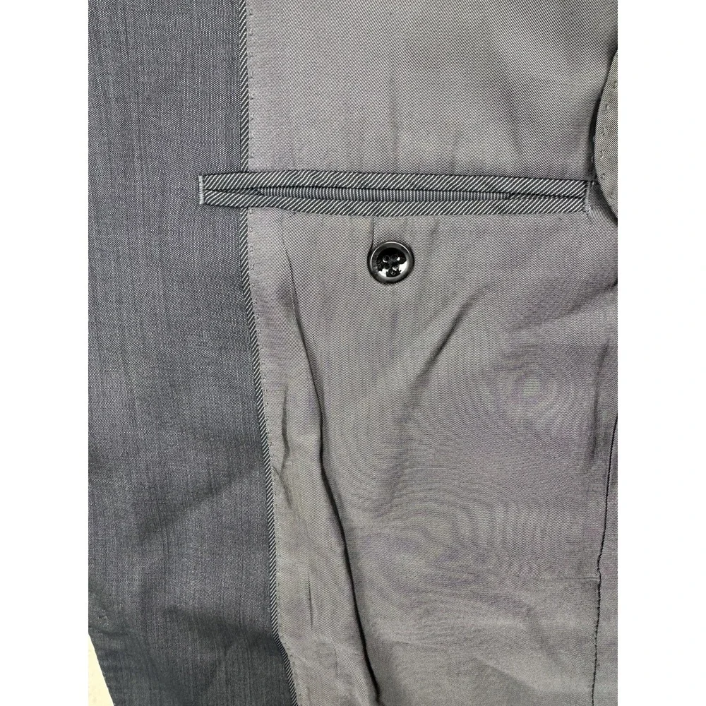 DKNY Men's Dark Charcoal 2 Button Suit Blazer Jacket Sport Coat Wool Reda Size ?